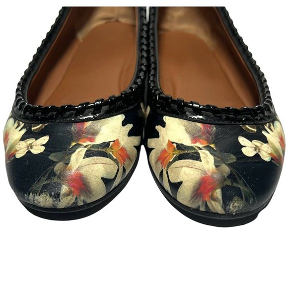 Givenchy Paris Black Leather Floral “Ninni Magnolia" Ballet Flats 36&1/2 US 6.5 - Picture 6 of 7